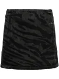 GANNI zebra-print denim miniskirt - Black