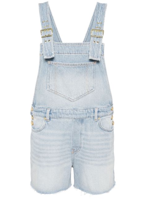 GANNI whiskered denim playsuit Women