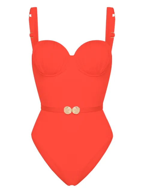 Noire Swimwear belted ruched balconette swimsuit