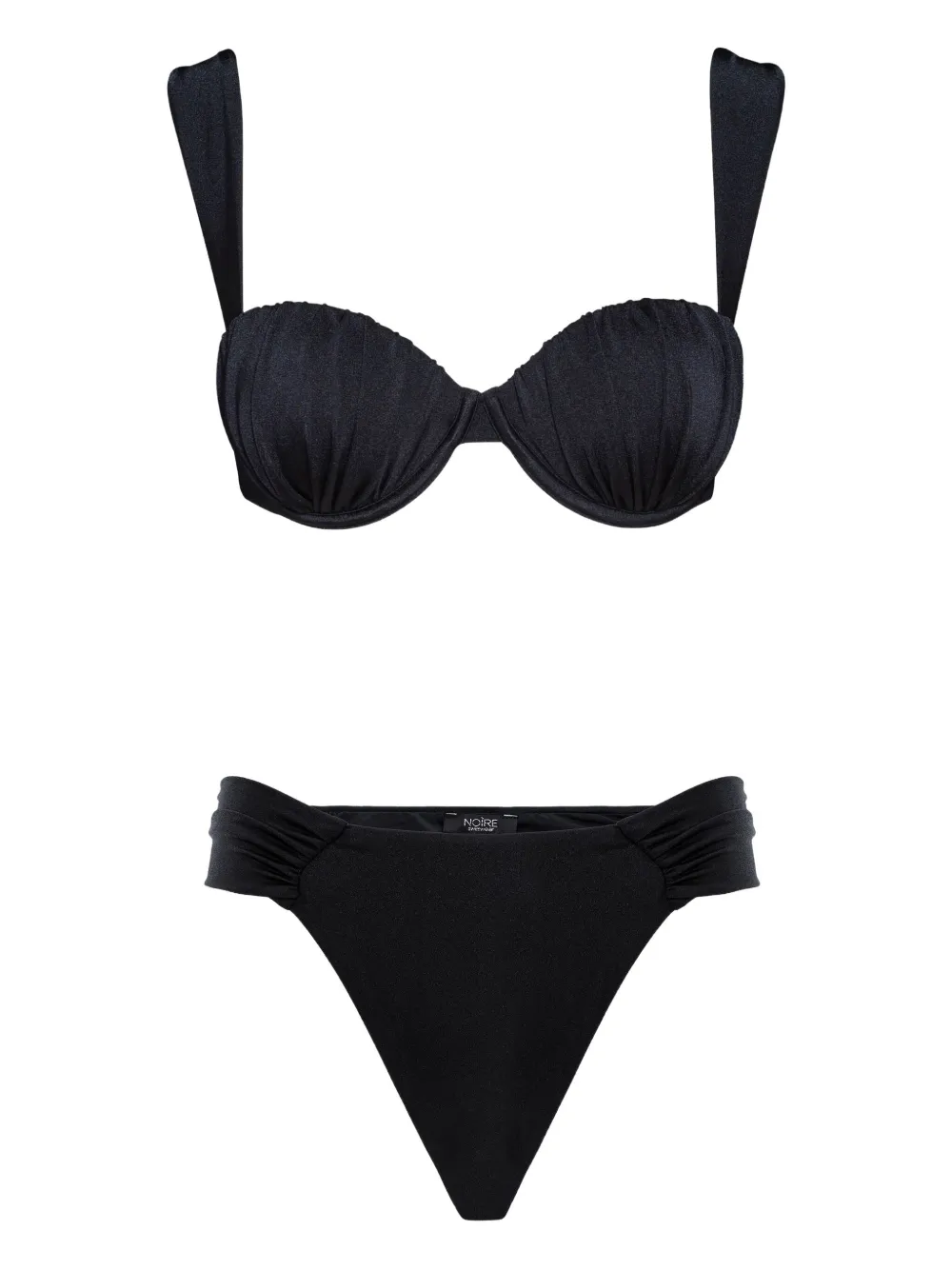 Noire Swimwear ruched balconette bikini | Black | Image 1