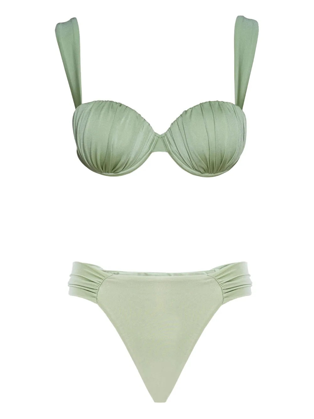 Noire Swimwear ruched balconette bikini | Green | Image 1