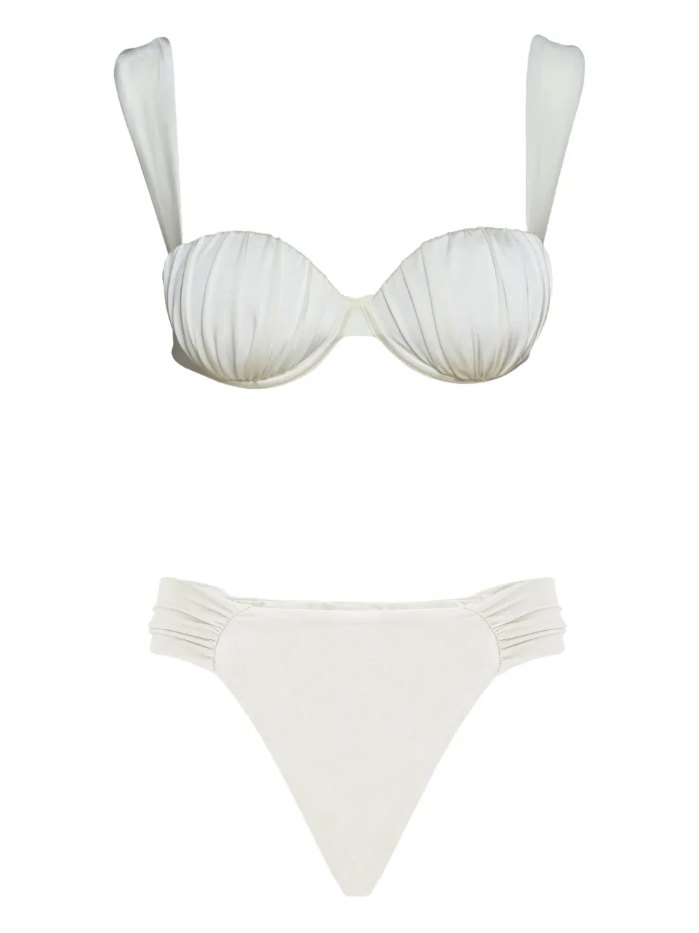 Noire Swimwear ruched balconette bikini | Neutrals | Image 1