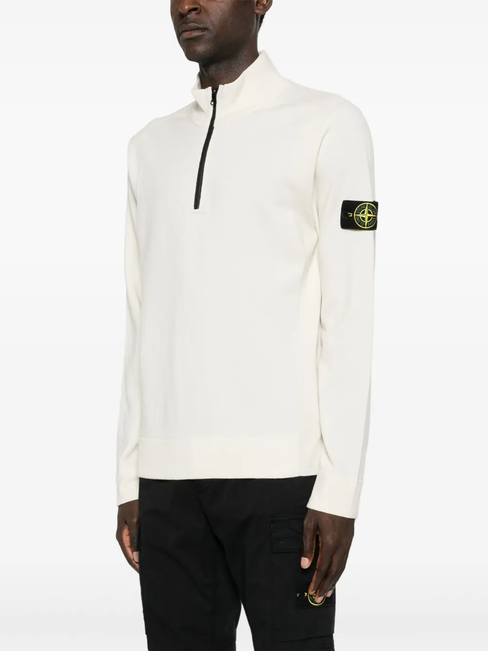 Stone Island Gebreide sweater met Compass-logopatch Beige