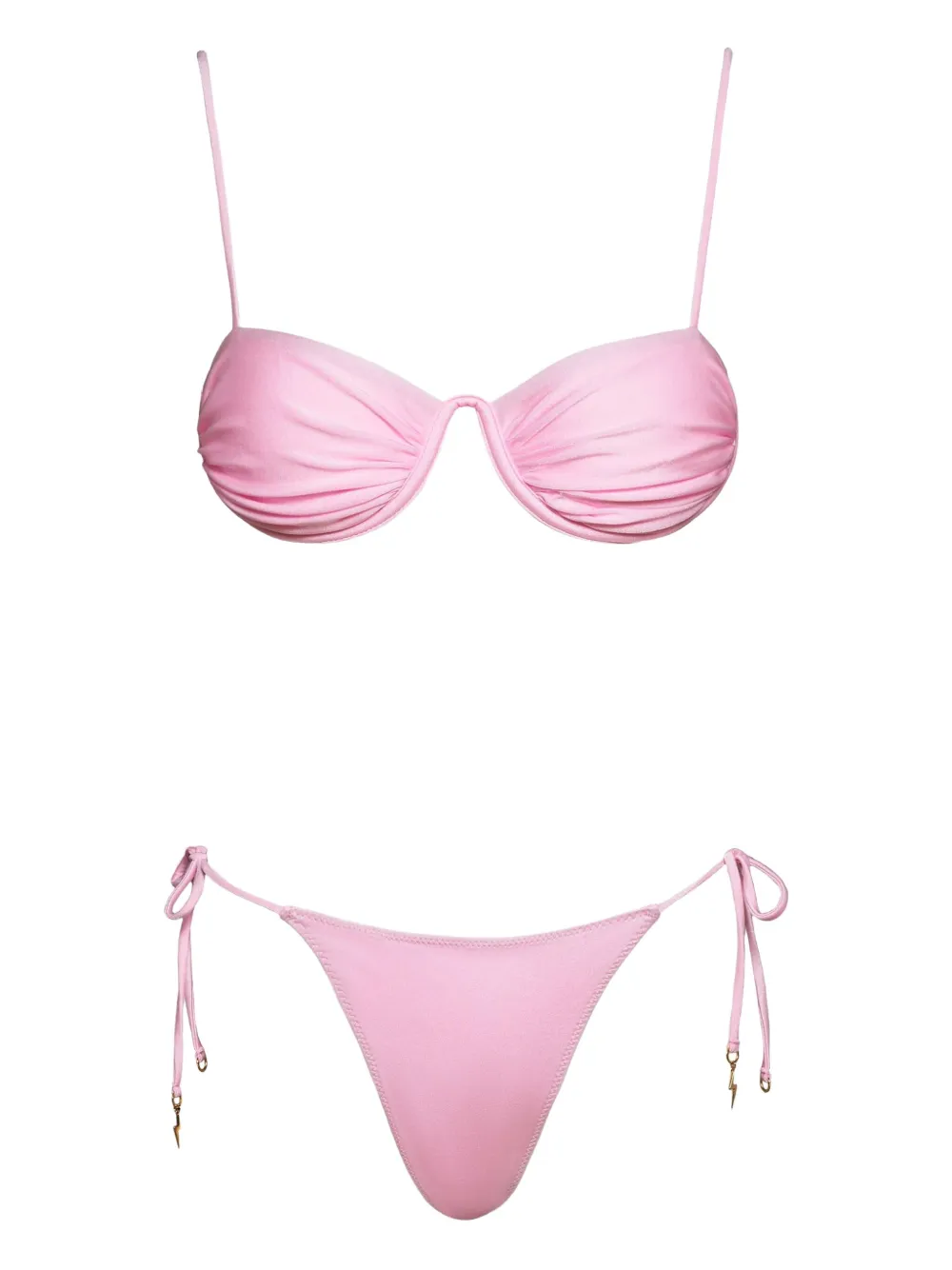 Noire Swimwear Monowire tie-fastening bikini | Pink | Image 1