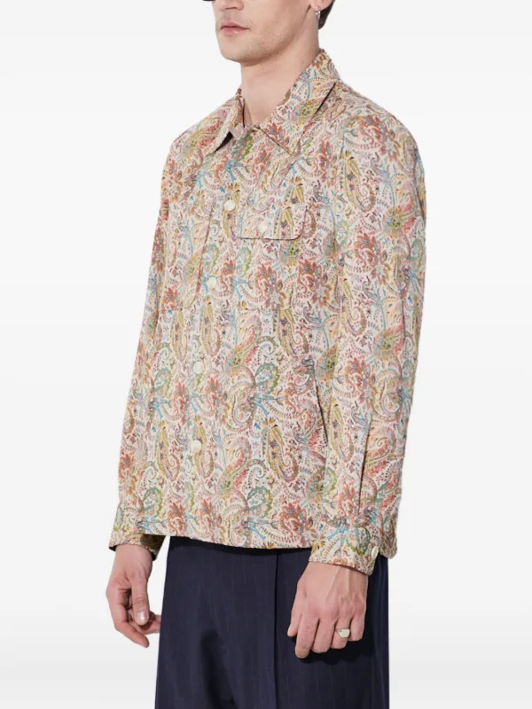 Corridor paisley-print long-sleeve Shirt Jacket Neutrals - Main Image