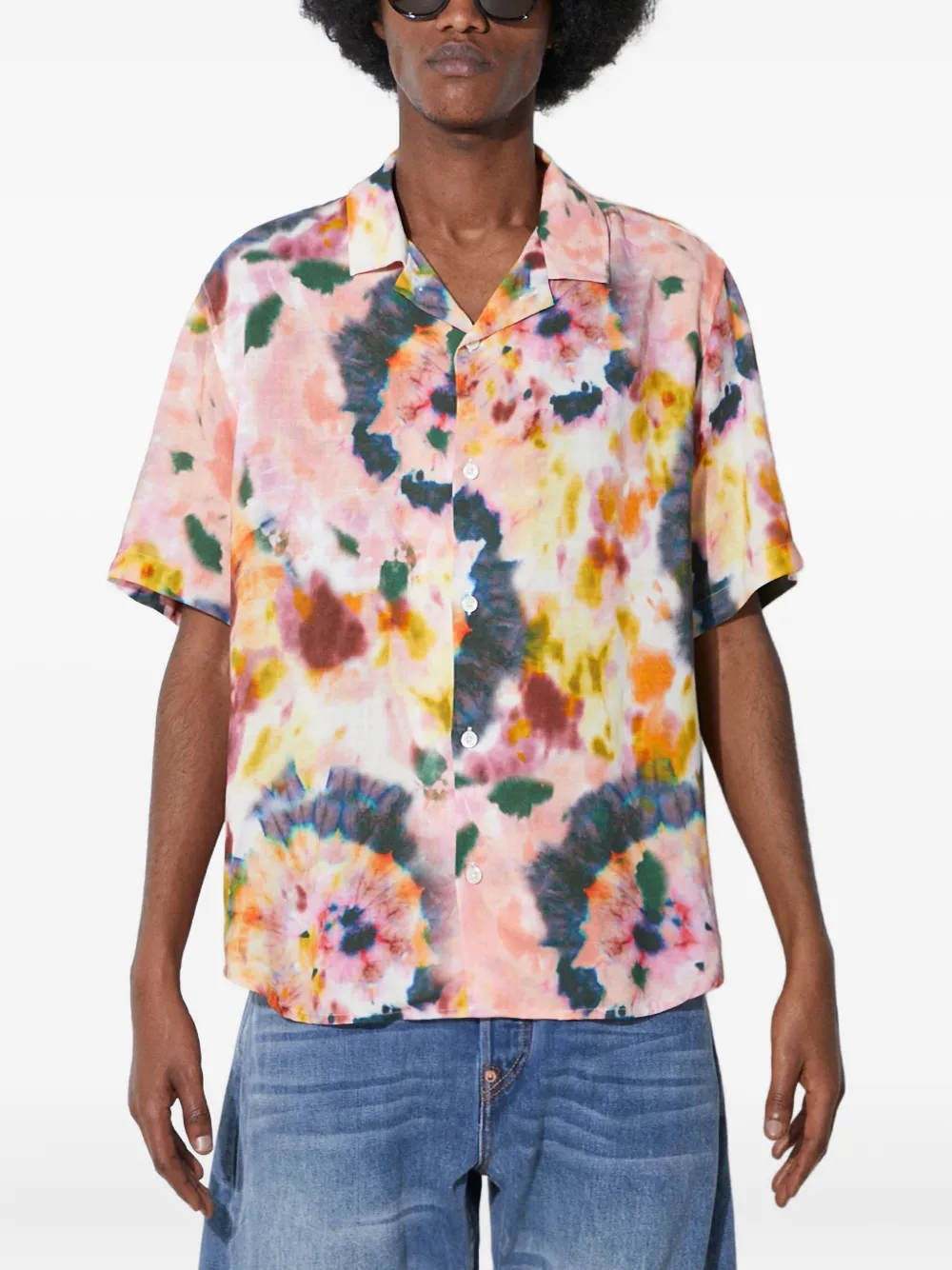 Corridor Overhemd met tie-dye print Roze