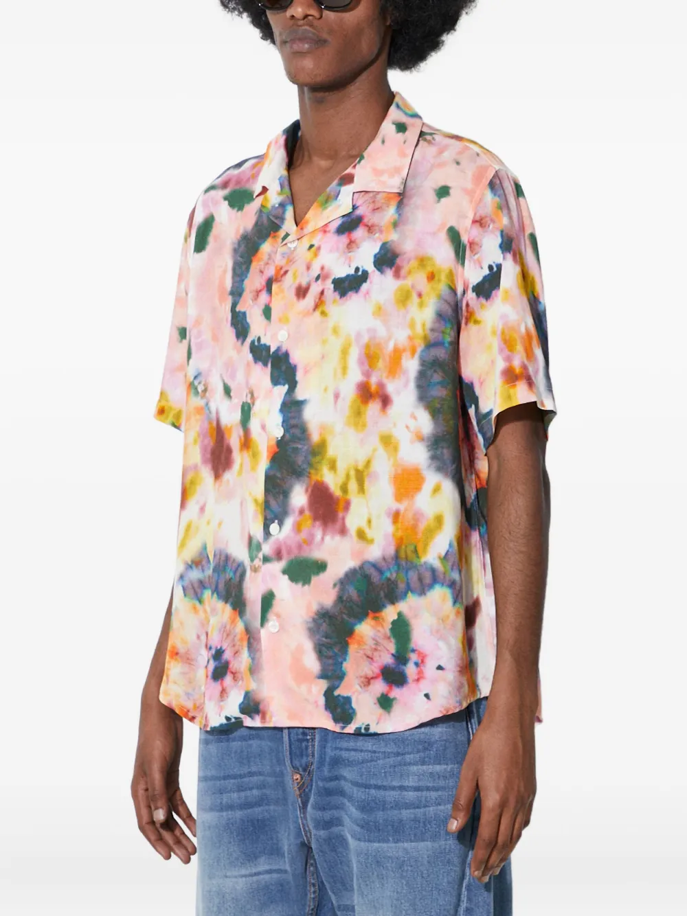 Corridor Overhemd met tie-dye print Roze
