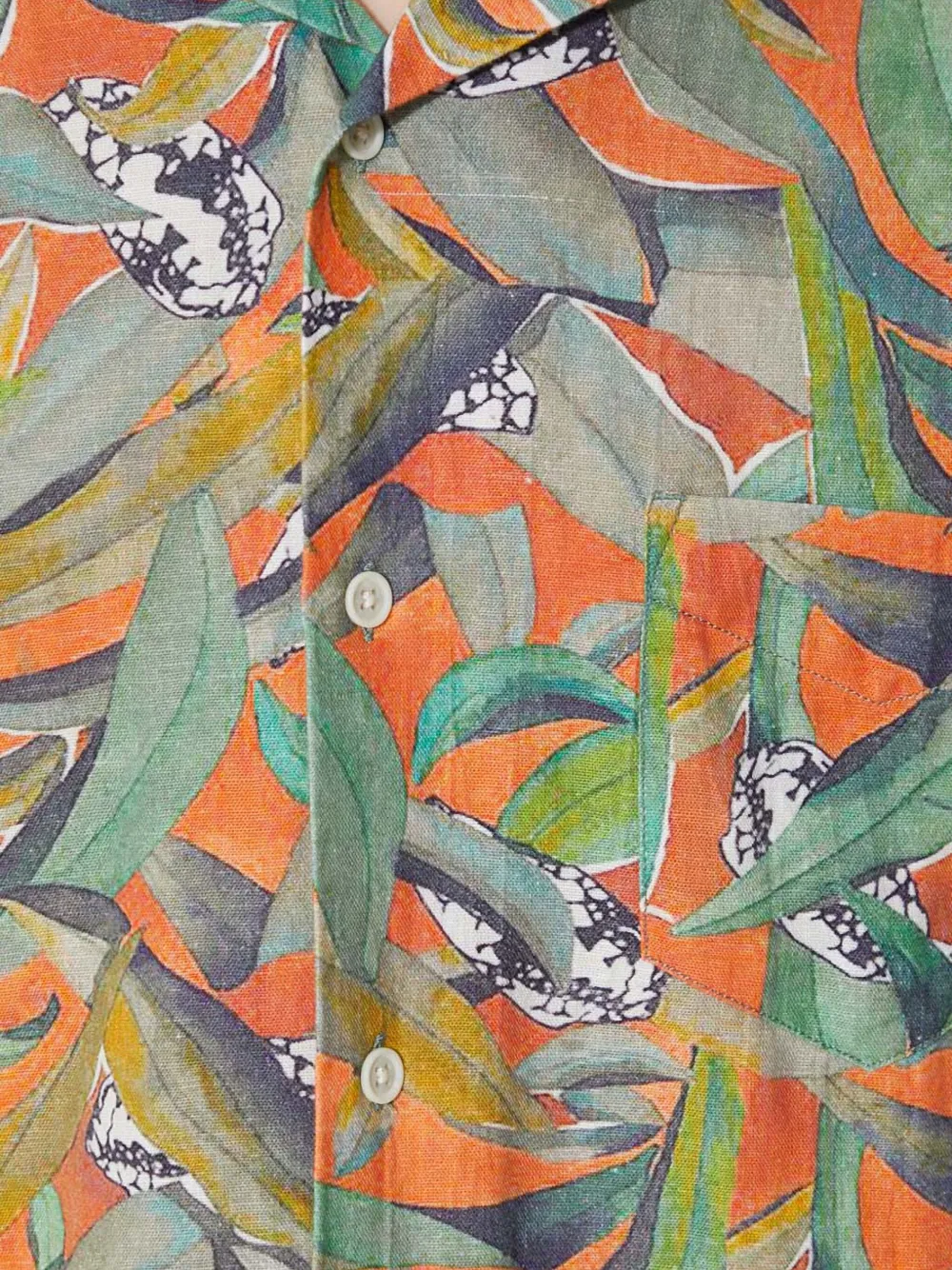 Corridor Overhemd met bladerprint Oranje