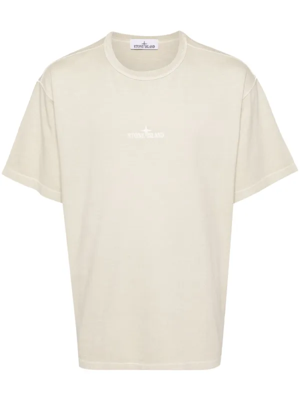 Stone Island logo-embroidered Cotton T-shirt | Neutrals