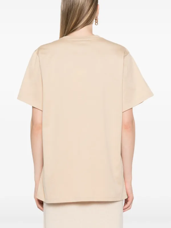 Max Mara Mango logo-embroidered T-shirt | Neutrals | FARFETCH