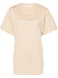 Max Mara Mango logo-embroidered T-shirt - Neutrals