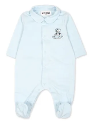 Moschino Kids Eskimo Teddy Bear Print Babygrow Blue FARFETCH AE