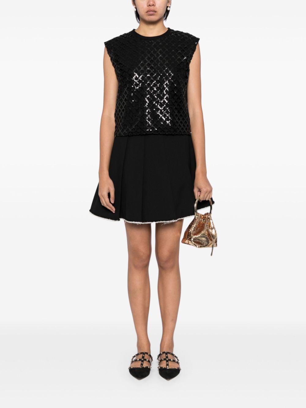 Giambattista Valli sequin-embelished tank top - Zwart