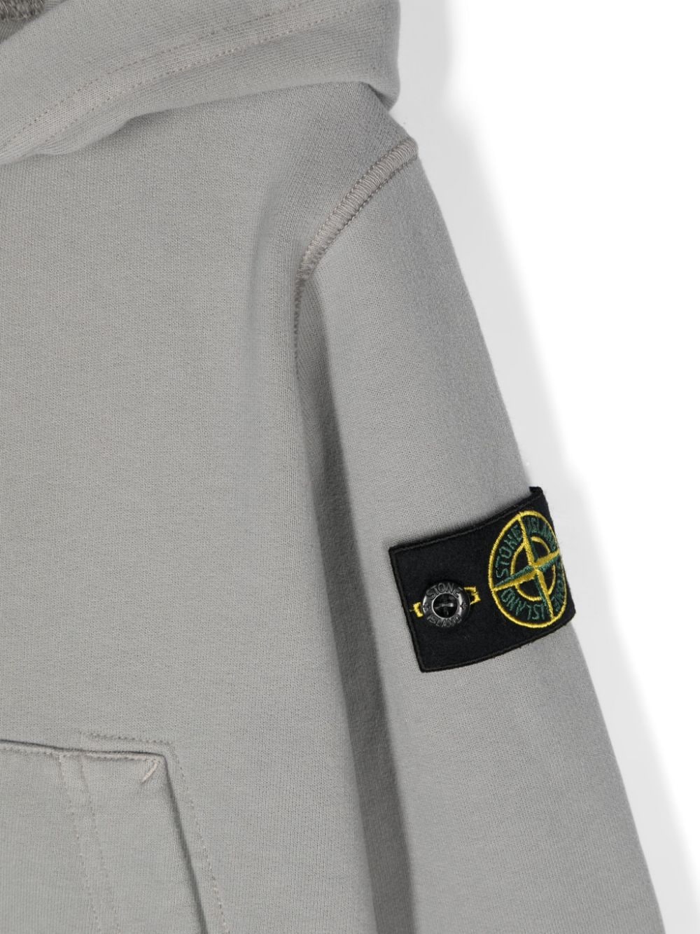 Shop Stone Island Junior Compass-badge Zipped Hoodie In Grey