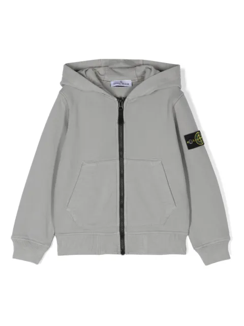 Stone Island Junior Compass-badge zipped hoodie
