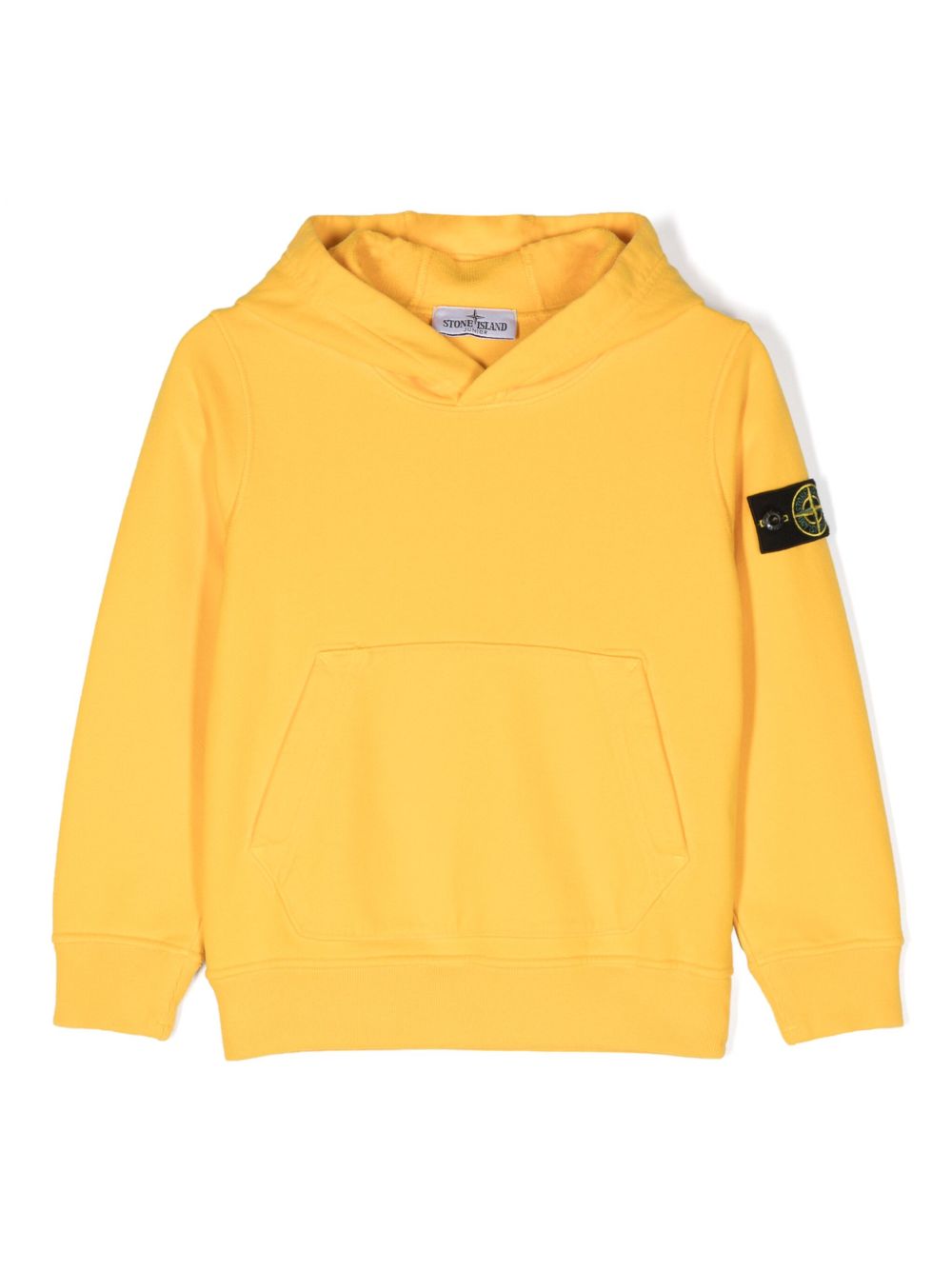 Stone Island Junior Compass-badge cotton hoodie - Yellow