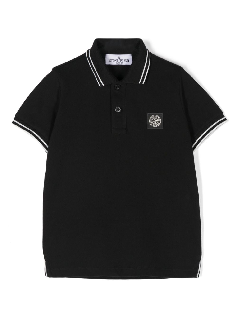 Stone Island Junior Polo con applicazione Compass - Nero