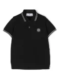 Stone Island Junior Compass-patch piqué polo shirt - Black