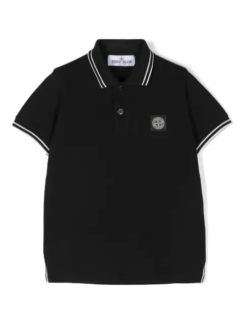 Stone Island Junior Compass-patch piqué polo shirt
