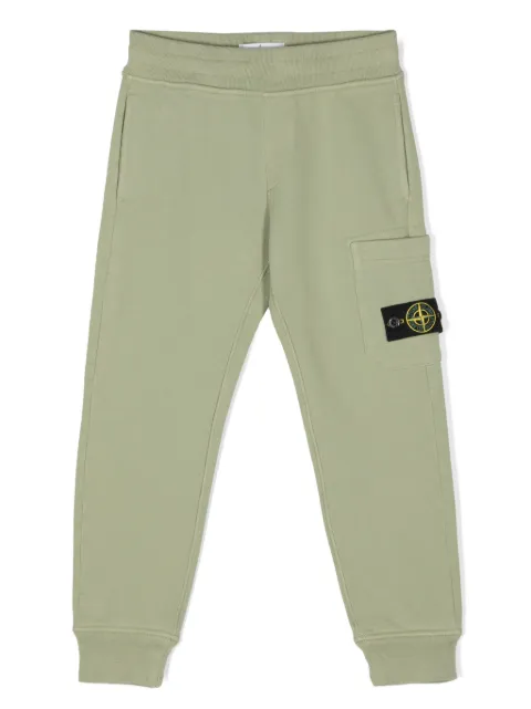 Stone Island Junior Compass-badge cotton track pants