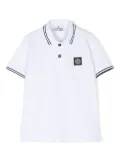 Stone Island Junior Compass-patch piqué polo shirt - White
