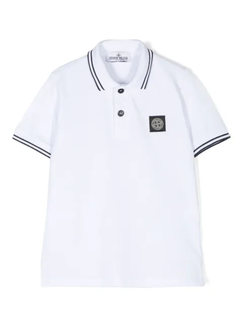 Stone Island Junior Camisa polo com patch de bússola