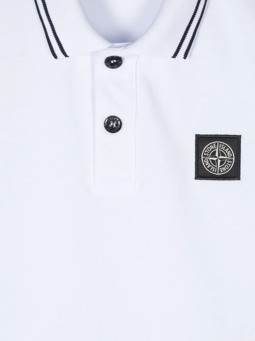 Stone Island Junior Piqué poloshirt met Compass-logopatch Wit