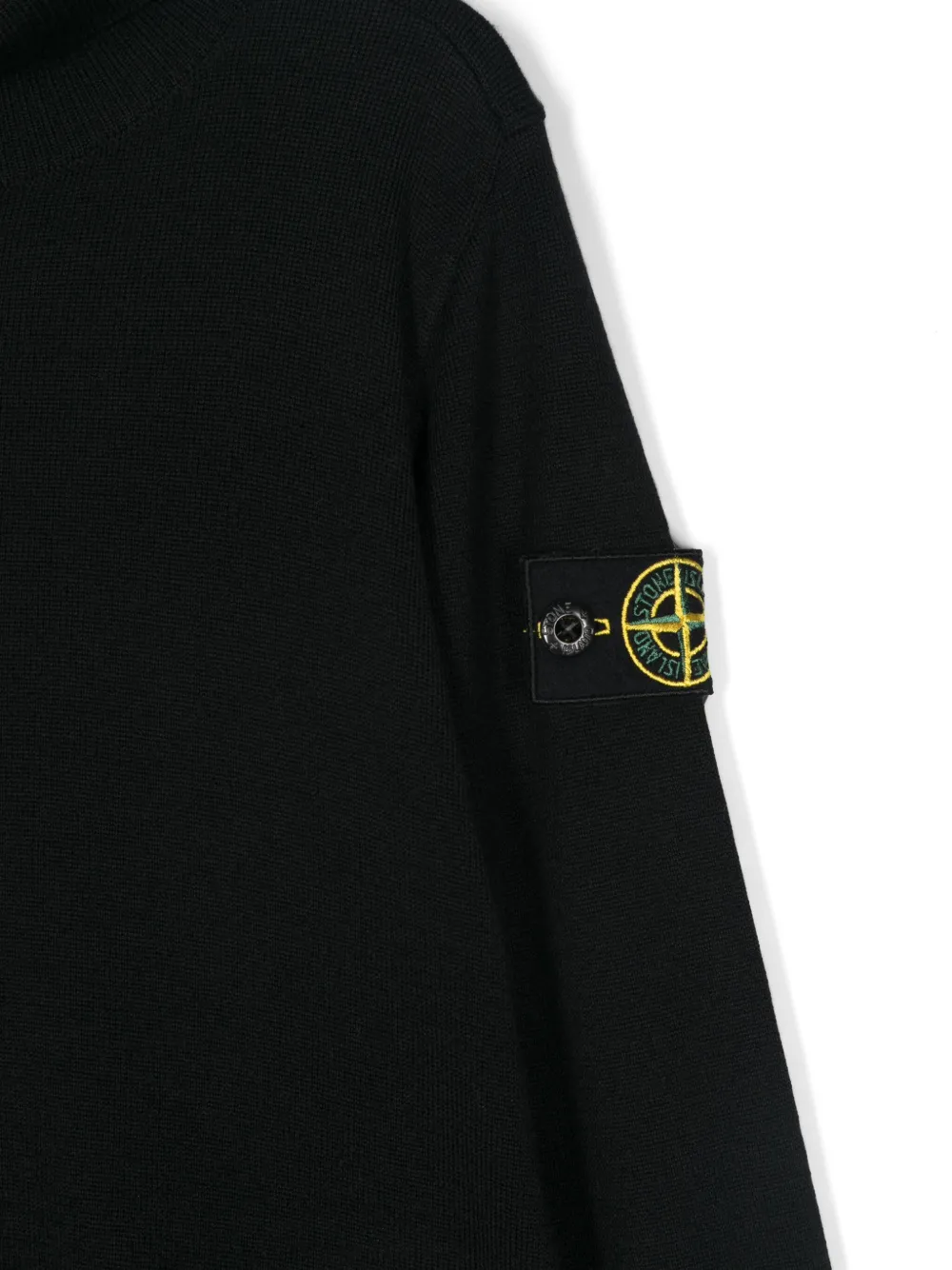 Stone Island Junior Trui met Compass-logopatch Zwart