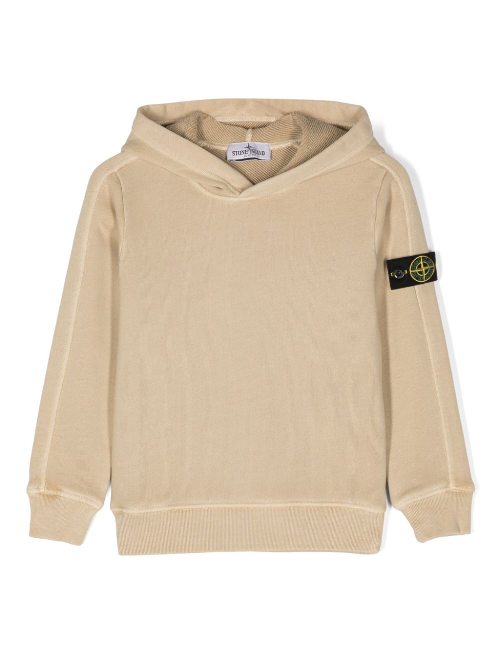 Stone Island Junior Compass-motif cotton hoodie - Neutrals