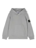 Stone Island Junior Compass-badge cotton hoodie - Grey