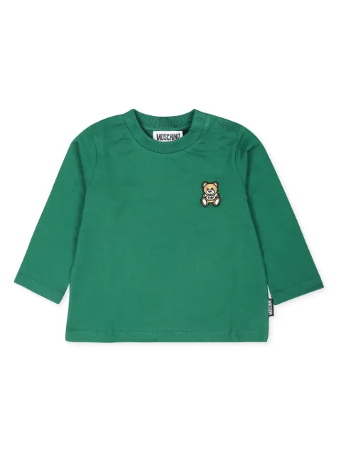 Moschino Kids playera manga larga con logo bordado