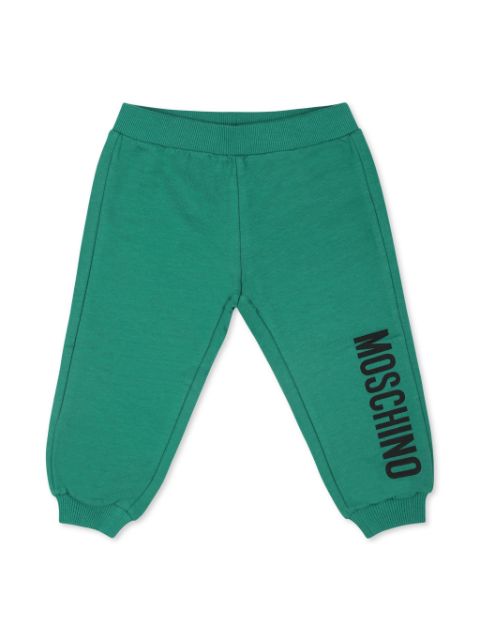 Moschino Kids logo-print stretch-cotton track pants