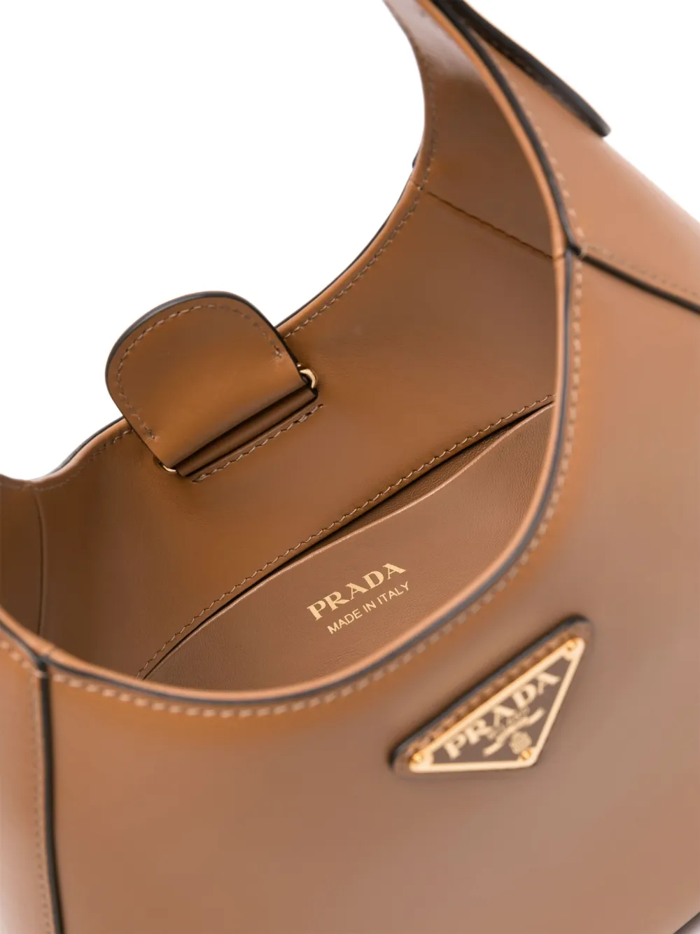 Prada City leren schoudertas Bruin