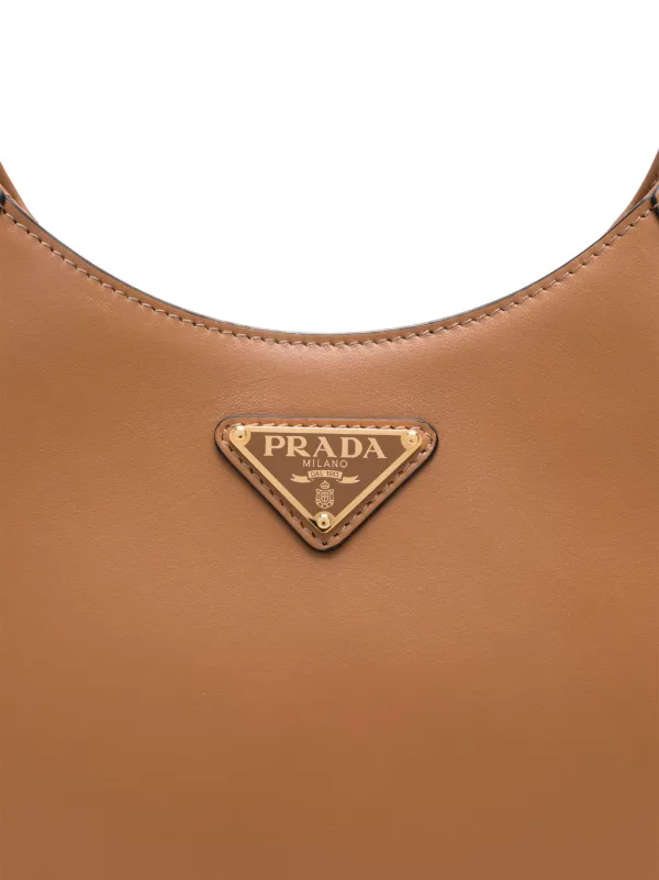ショルダーバッグ PRADA LOGO LEATHER SHOULDER TOTE BAG Prada Logo-Plaque Leather Shoulder Bag - Black - 20% Off