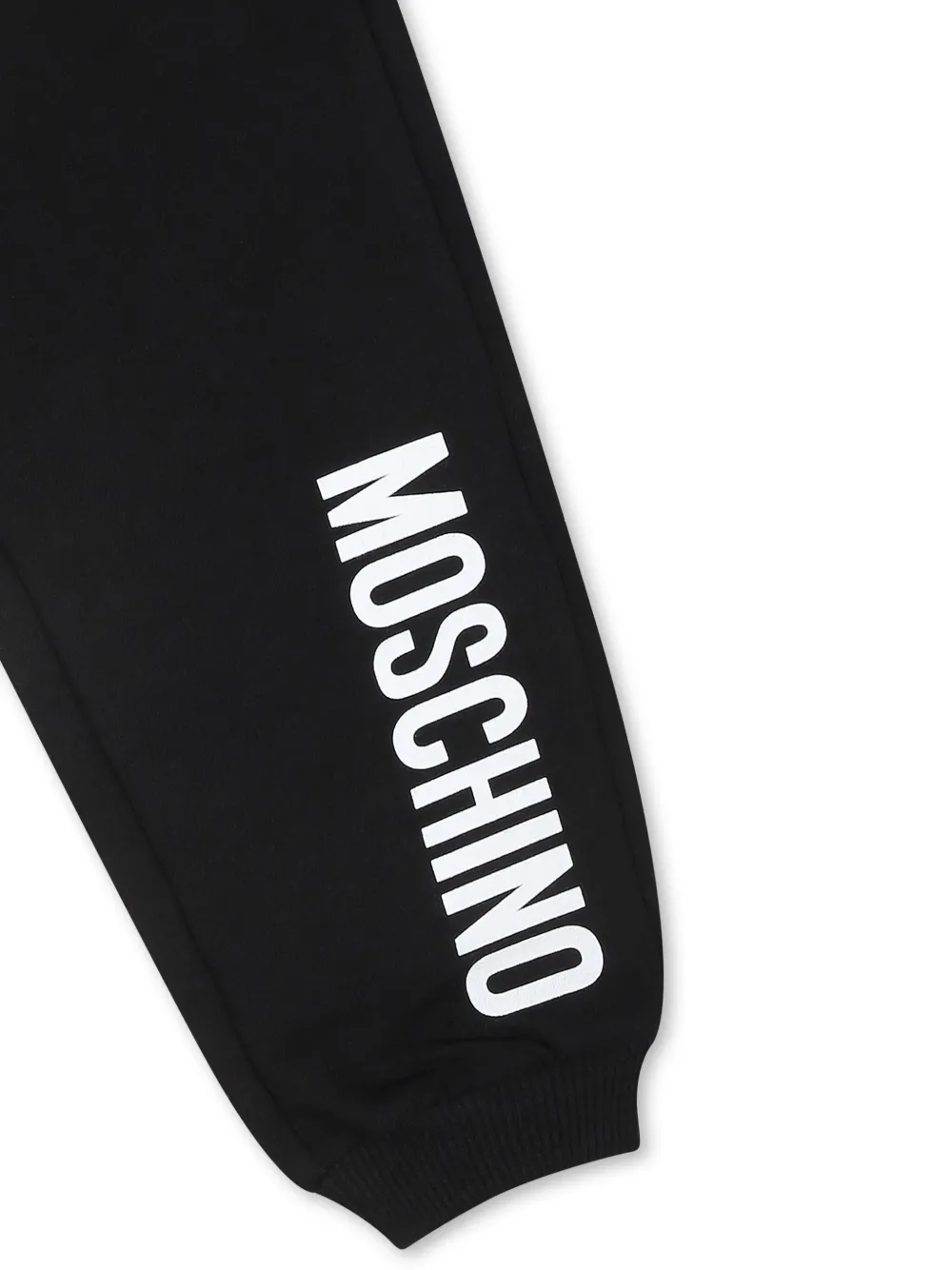 Moschino Kids Katoenen trainingsbroek met logoprint Zwart