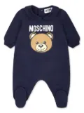 Moschino Kids teddy bear print babygrow - Blue