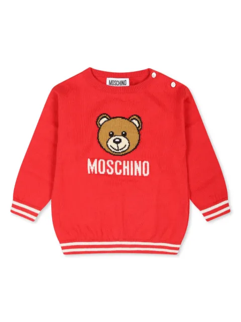 Moschino Kids intarsia-knit logo jumper