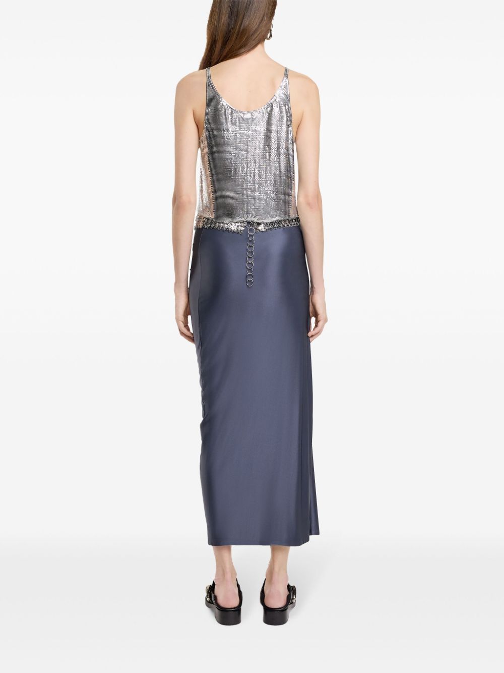 Shop Rabanne Draped-detail Skirt In Blue