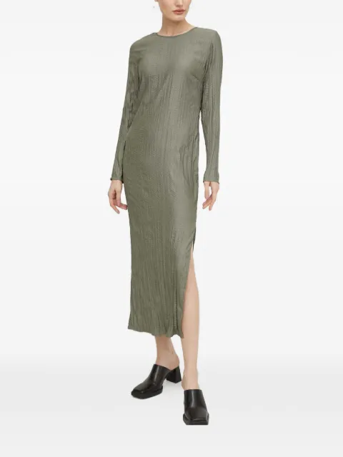 SAMSOE SAMSOE textured long-sleeve midi dress