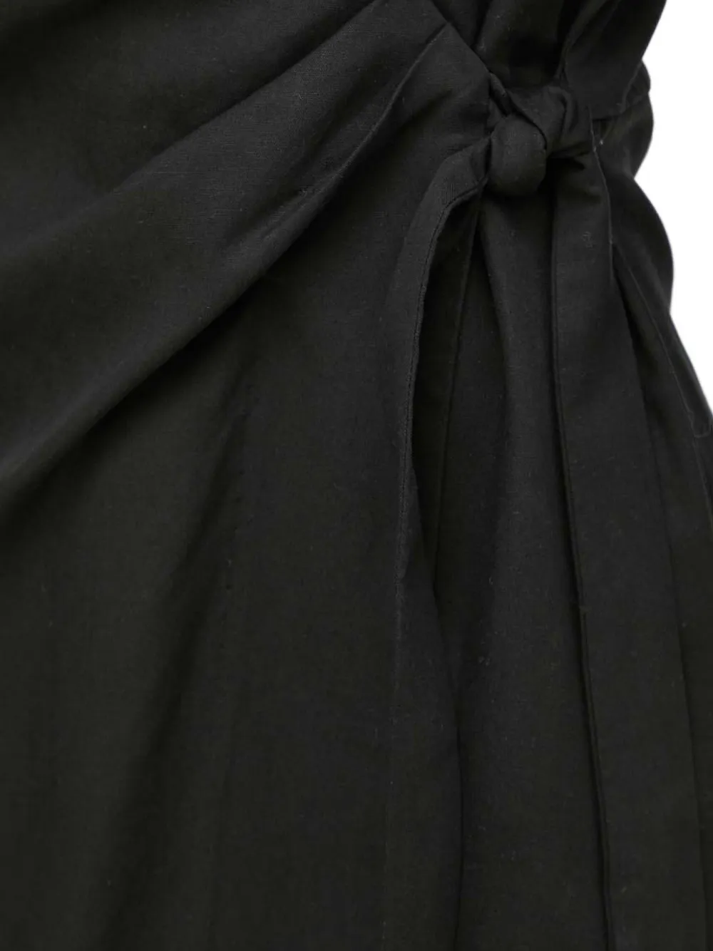 Samsoe & Samsoe Wrap-around Quarter-sleeve Midi Dress In Black