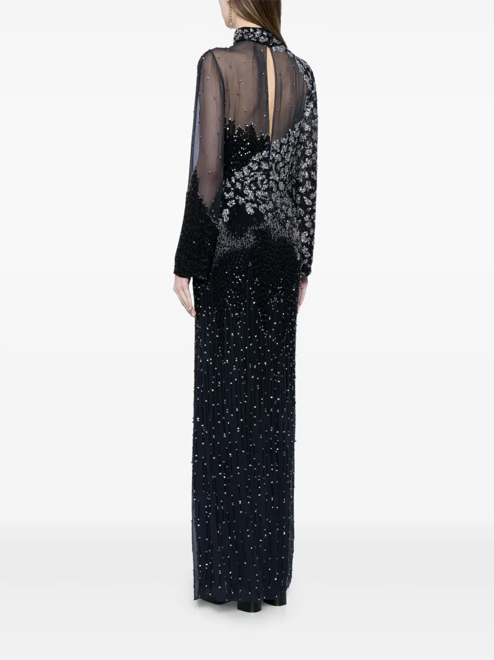 Jenny Packham Starman avondjurk verfraaid met pailletten Blauw