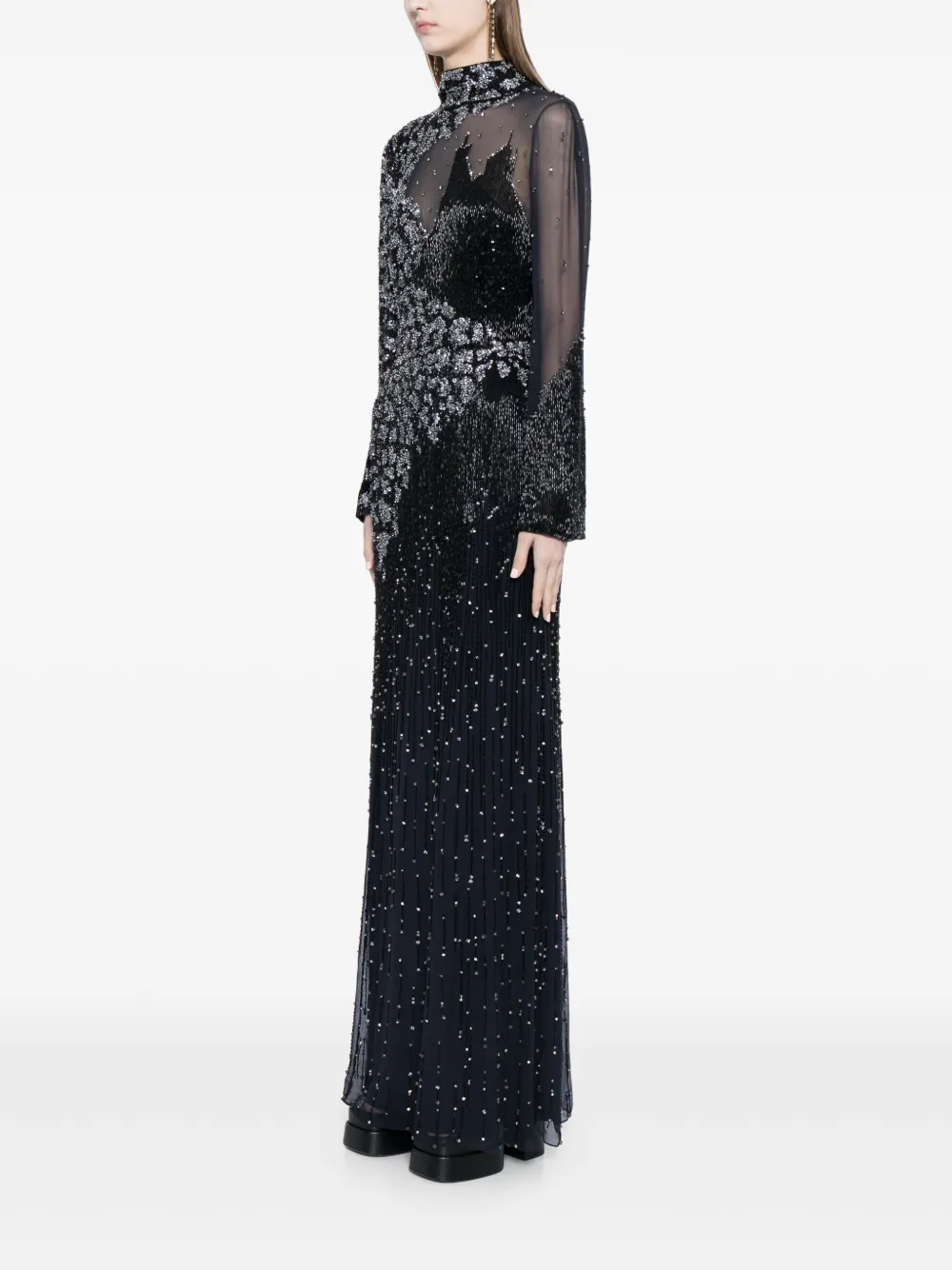 Jenny Packham Starman avondjurk verfraaid met pailletten Blauw