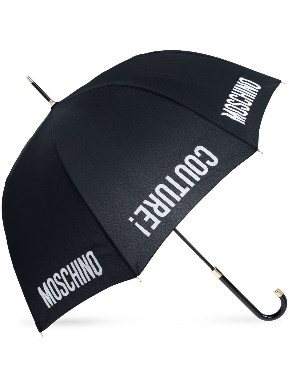 logo-print crook-handle umbrella