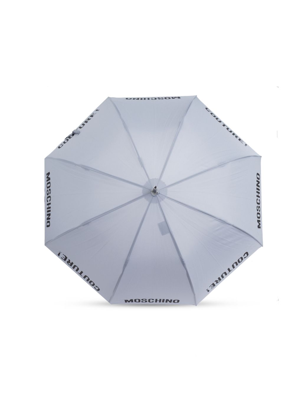 Moschino logo-print crook-handle umbrella - Grijs