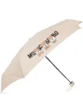 Moschino teddy bear-logo print compact umbrella - Neutrals