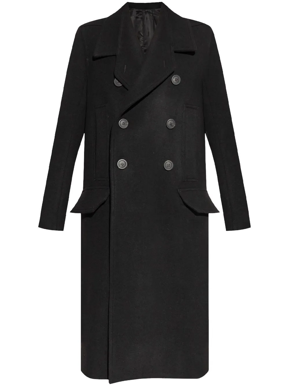 Rick Owens Officer Coat In Black