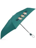 Moschino teddy bear-logo print compact umbrella - Green