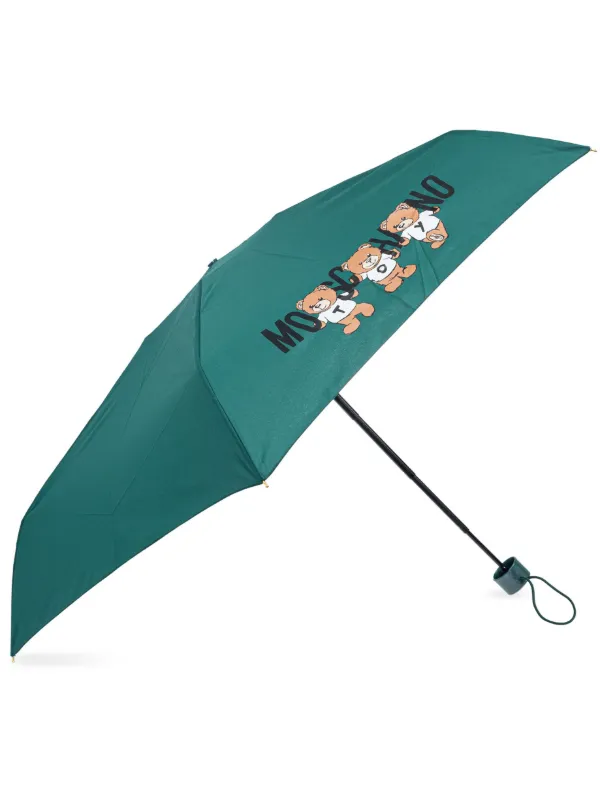 Moschino Teddy bear-logo Print Compact Umbrella Green