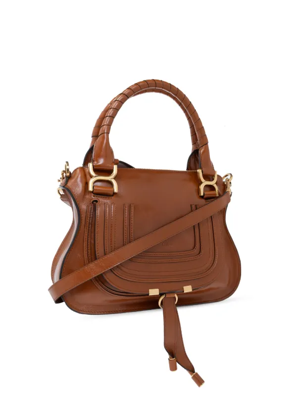 Chloé ブラウンレザー バッグ Chloé レザー トートバッグ | ブラウン | FARFETCH JP