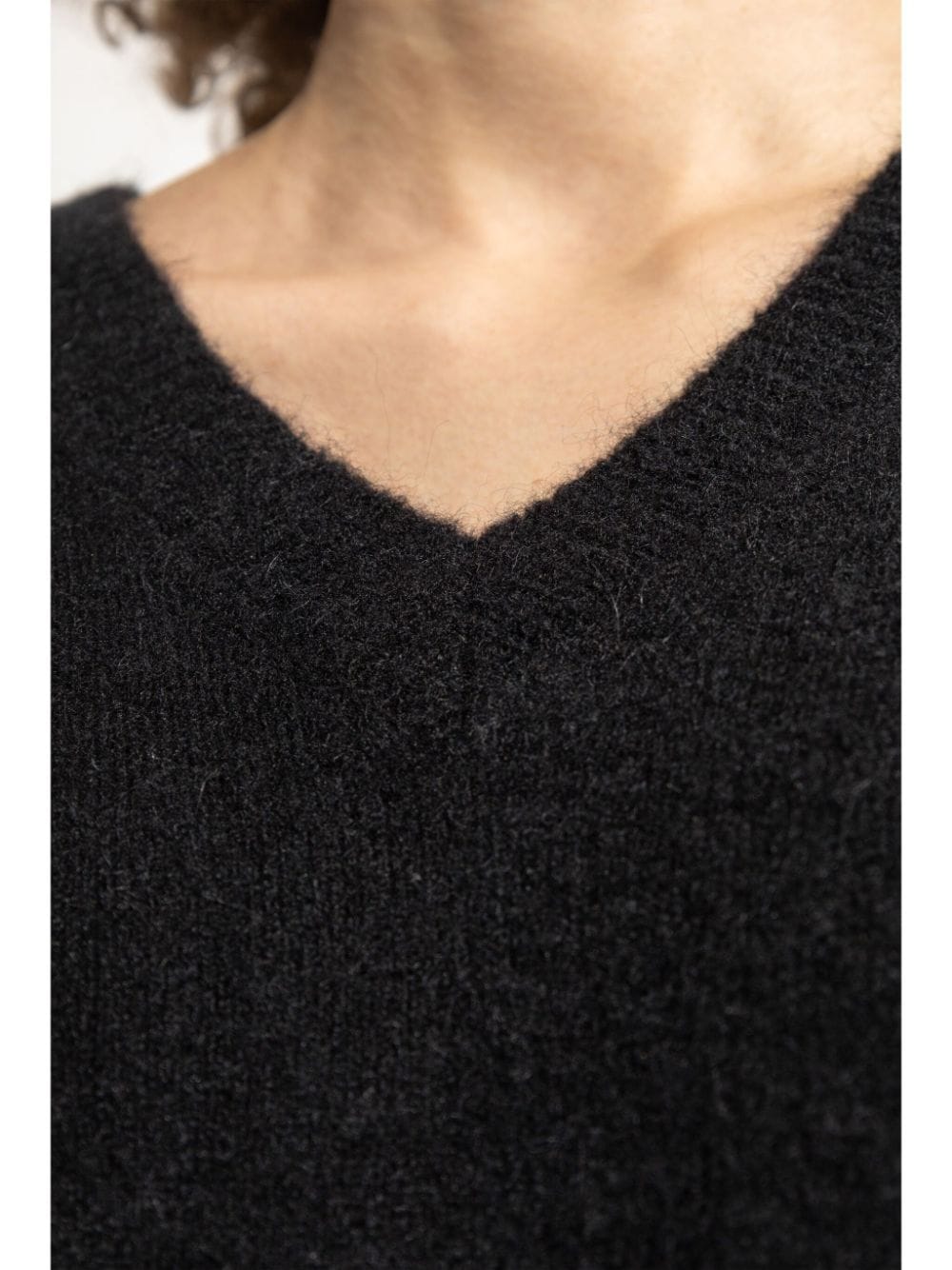 Shop Rick Owens V-neck Ribbed Knit Top In Black